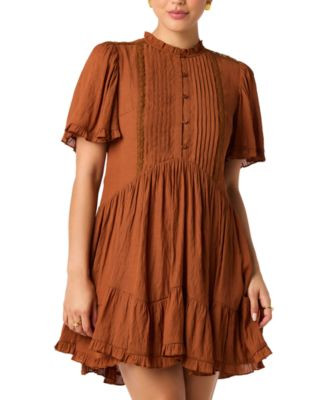 Astr the Label Women's Short-Sleeve Randi Dress - Copper | Macy's
