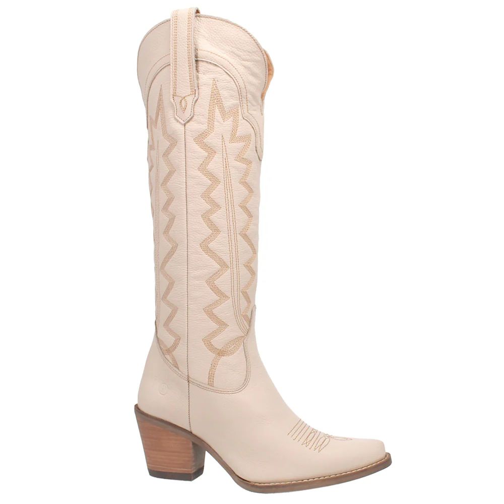 Shop Beige Womens Dingo High Cotton Snip Toe Cowboy Boots | Shoebacca