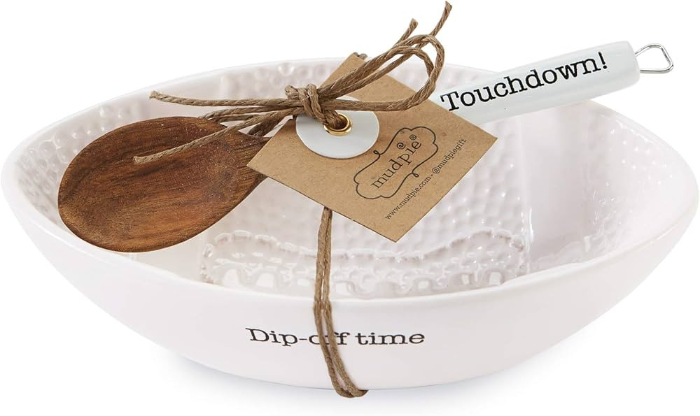 Mud Pie Football Dip Bowl and Spoon Sets (Dip Off Time Bowl Set) | Amazon (US)