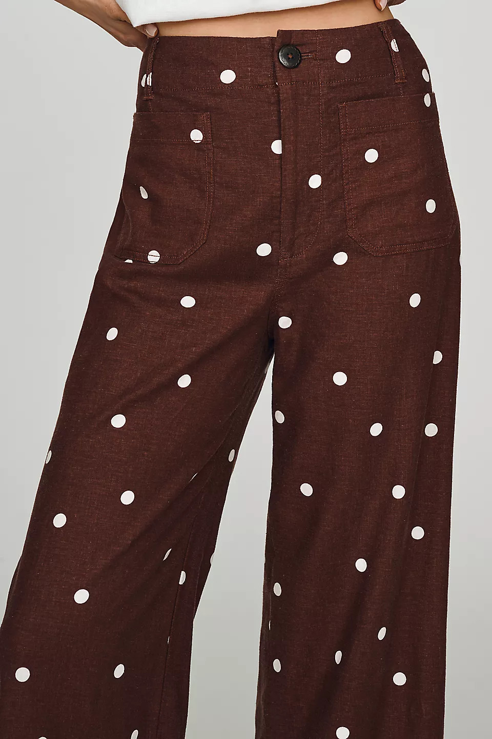 Colette Linen Stretch High-Rise Wide-Leg Pants | Anthropologie (US)
