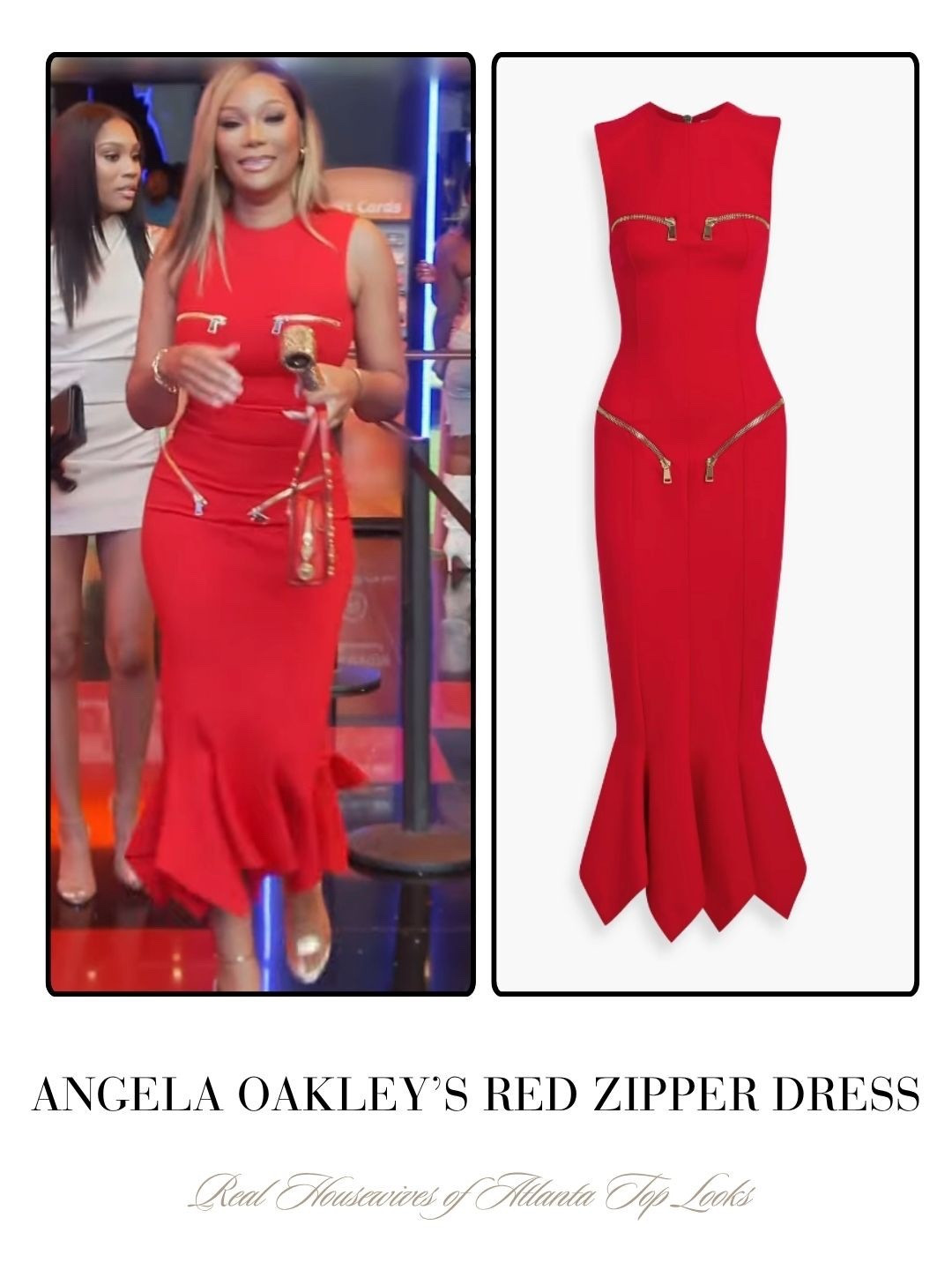 Angela Oakley’s Red Zipper Dress 