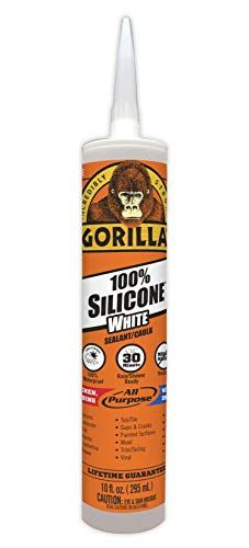 Gorilla White 100% Silicone Sealant Caulk, 10 Ounce Cartridge, White, (Pack of 1) | Amazon (US)