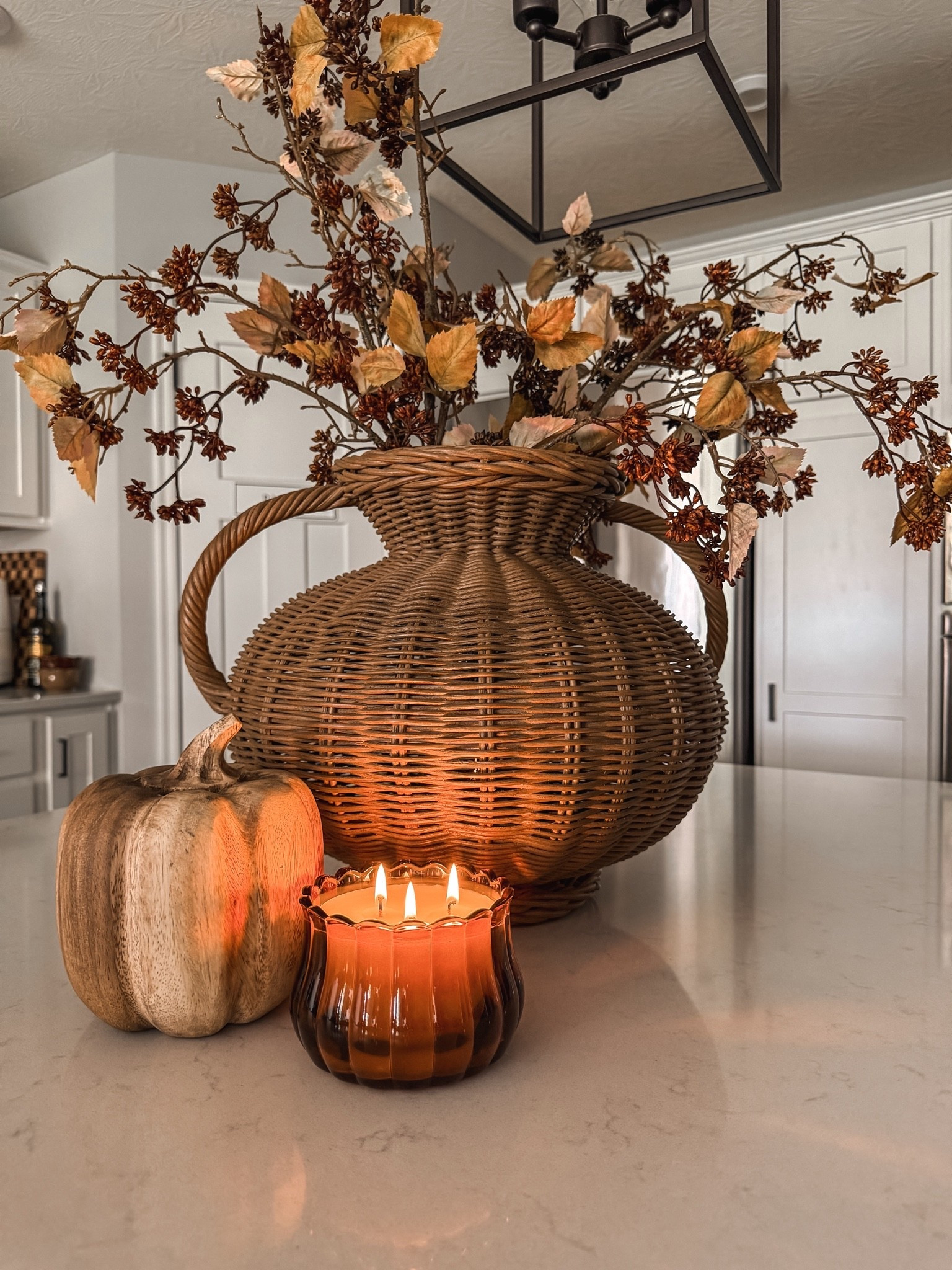 This candle gives me Anthro vibes for less! If you like more of an apple scent than just straight pumpkin for fall, this is a great candle for you!

Fall decor, fall styling, kitchen counter styling, vase styling, fall stems, faux pumpkins

#LTKHome #LTKSeasonal