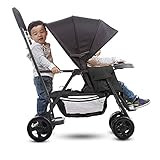 Joovy Caboose Sit and Stand Double Stroller with Rear Bench and Standing Platform, 3-Way Reclining S | Amazon (US)