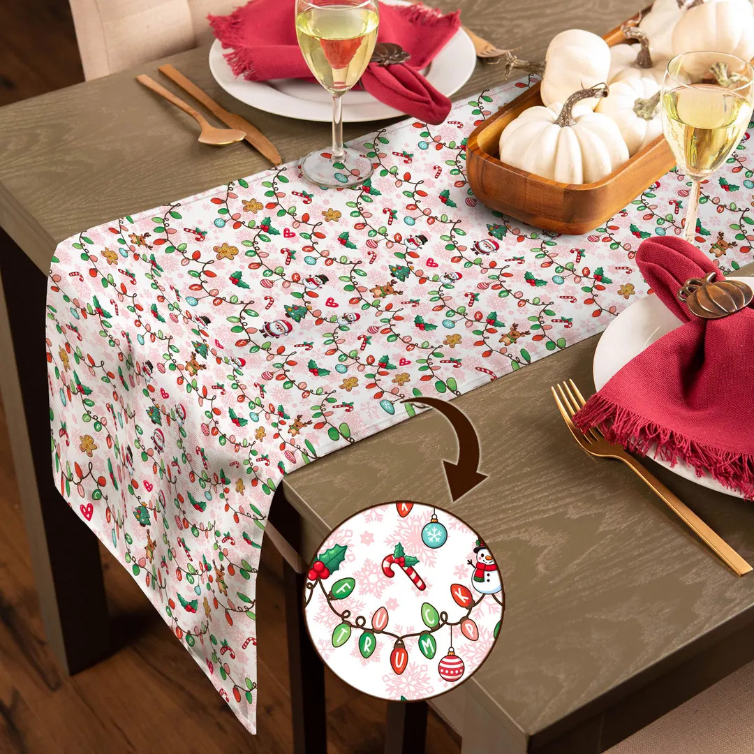 Subtle F*ck Trump Xmas Light Table Runner, Christmas Tree Decor Party, Autumn Kitchen Decoration,... | Etsy (US)