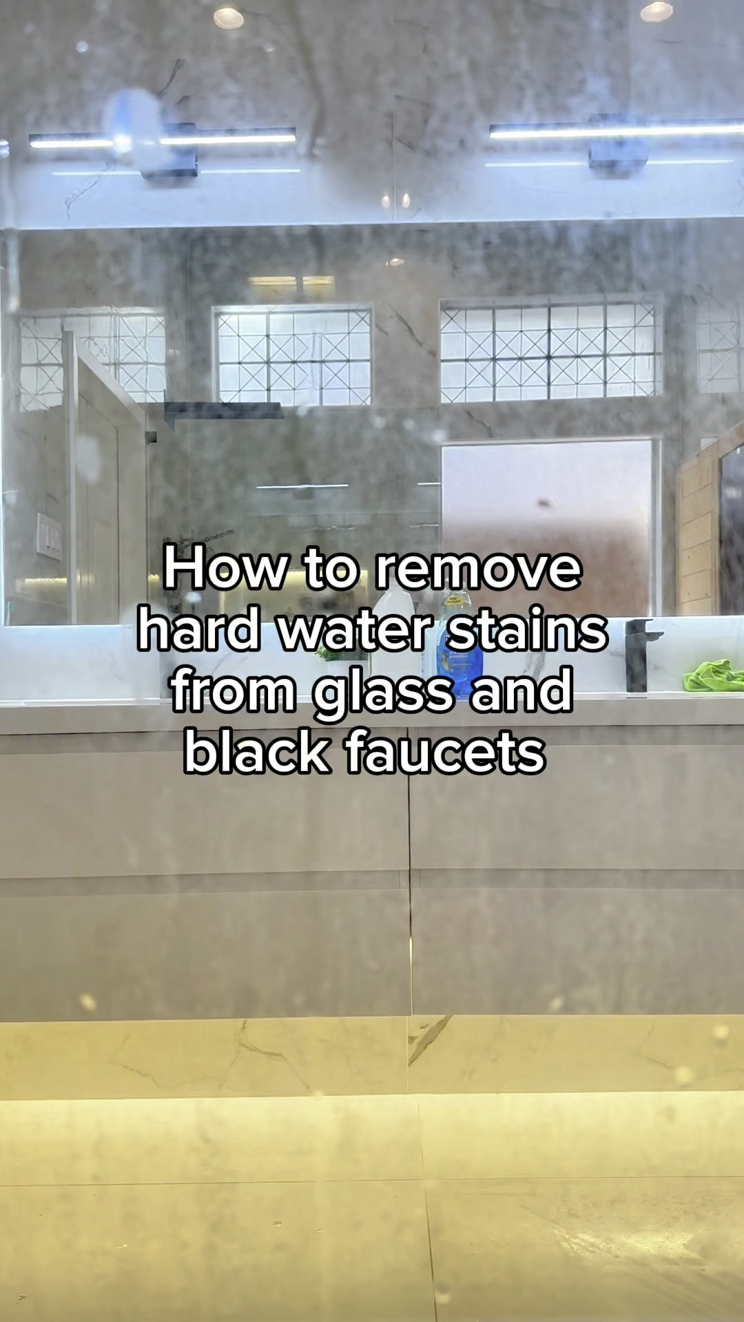 How to remove hard water stains from glass and black faucets:

2 glasses of warm water
1/4 glass of vinegar 
1/2 tbsp of dish soap 

#LTKhome #LTKVideo