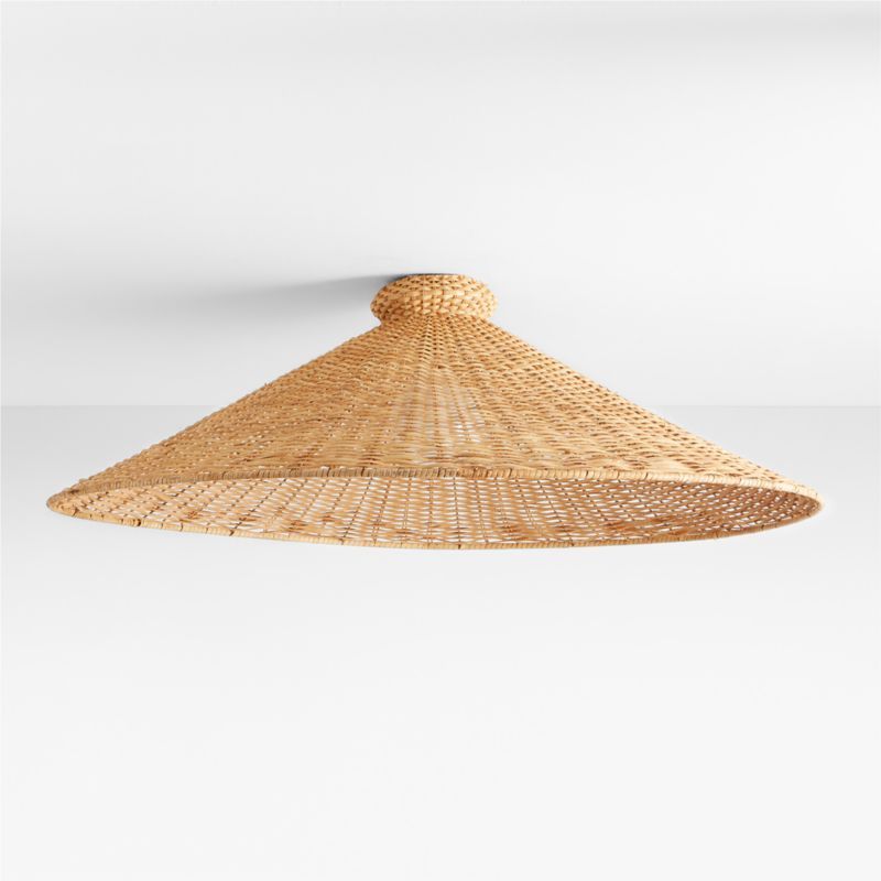 Tisse Oversized Woven Rattan Flush Mount Light by Athena Calderone | Crate & Barrel | Crate & Barrel