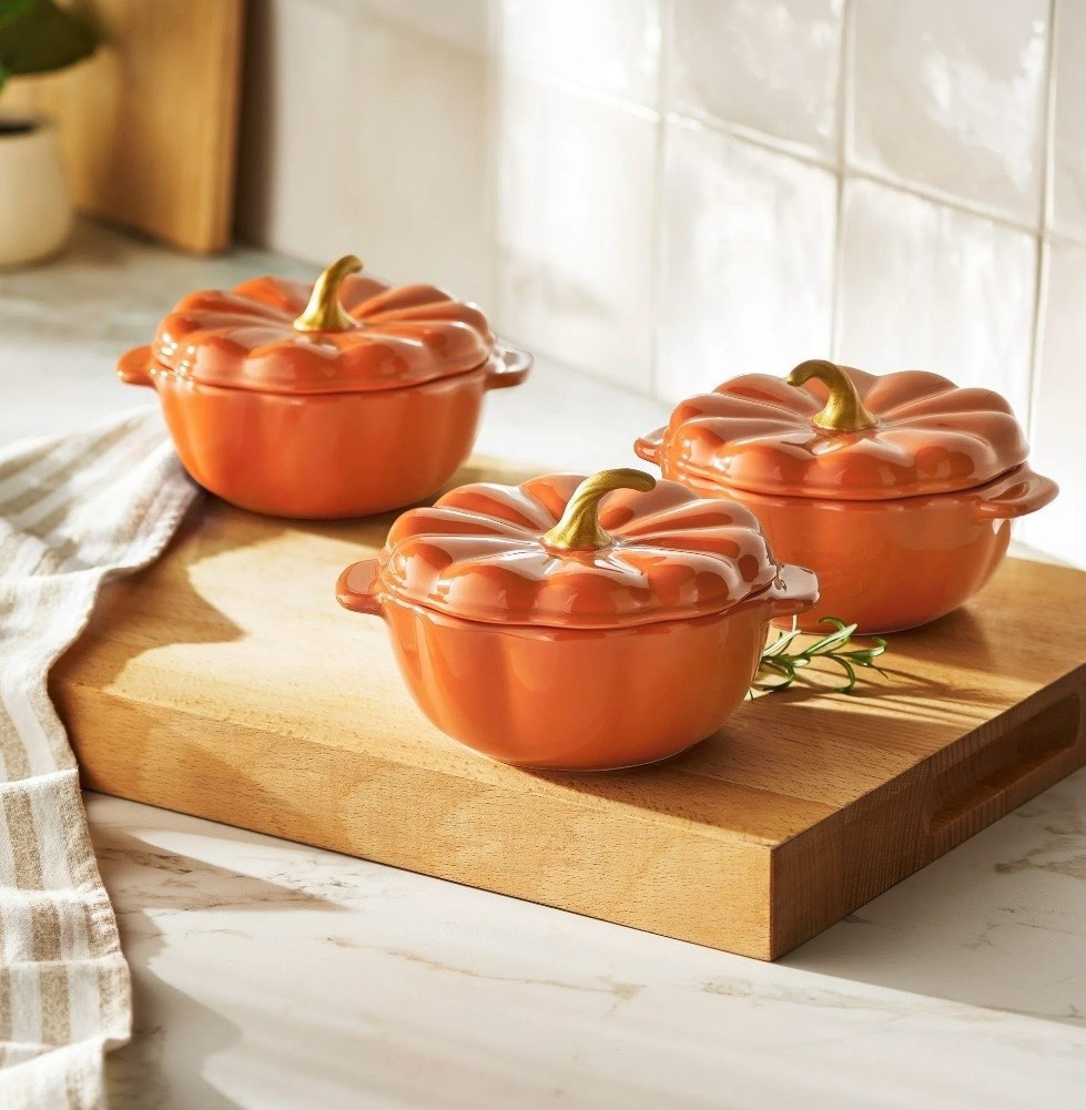 Pumpkin baking dishes set of
3, comes in 3 colors 

#ltkfall, fall kitchen, #ltkhome, fall home finds, pumpkin dish

#LTKHome #LTKFindsUnder50 #LTKSeasonal