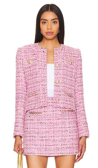 Generation Love Kristen Tweed Blazer in Pink. - size XXL (also in L, XS) | Revolve Clothing (Global)