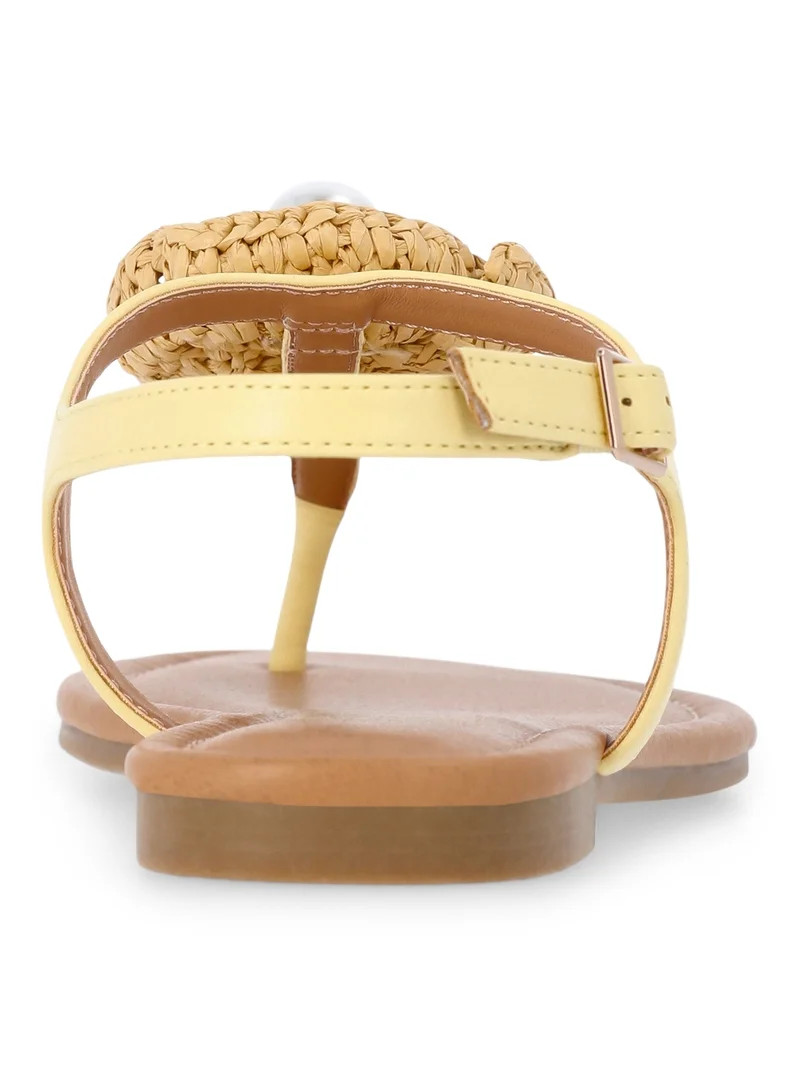 Time and Tru Women's Crochet Flower Thong Sandals | Walmart (US)