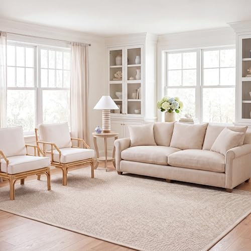 SAFAVIEH Area Rug 8x10 - Natural Fiber Collection - Large - Marble & Beige, Sisal, Woven Design w... | Amazon (US)