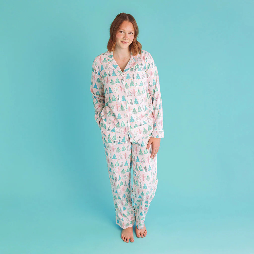 Christmas Tree Pink Luxe Womens Pajamas | Balsam | Posh Peanut
