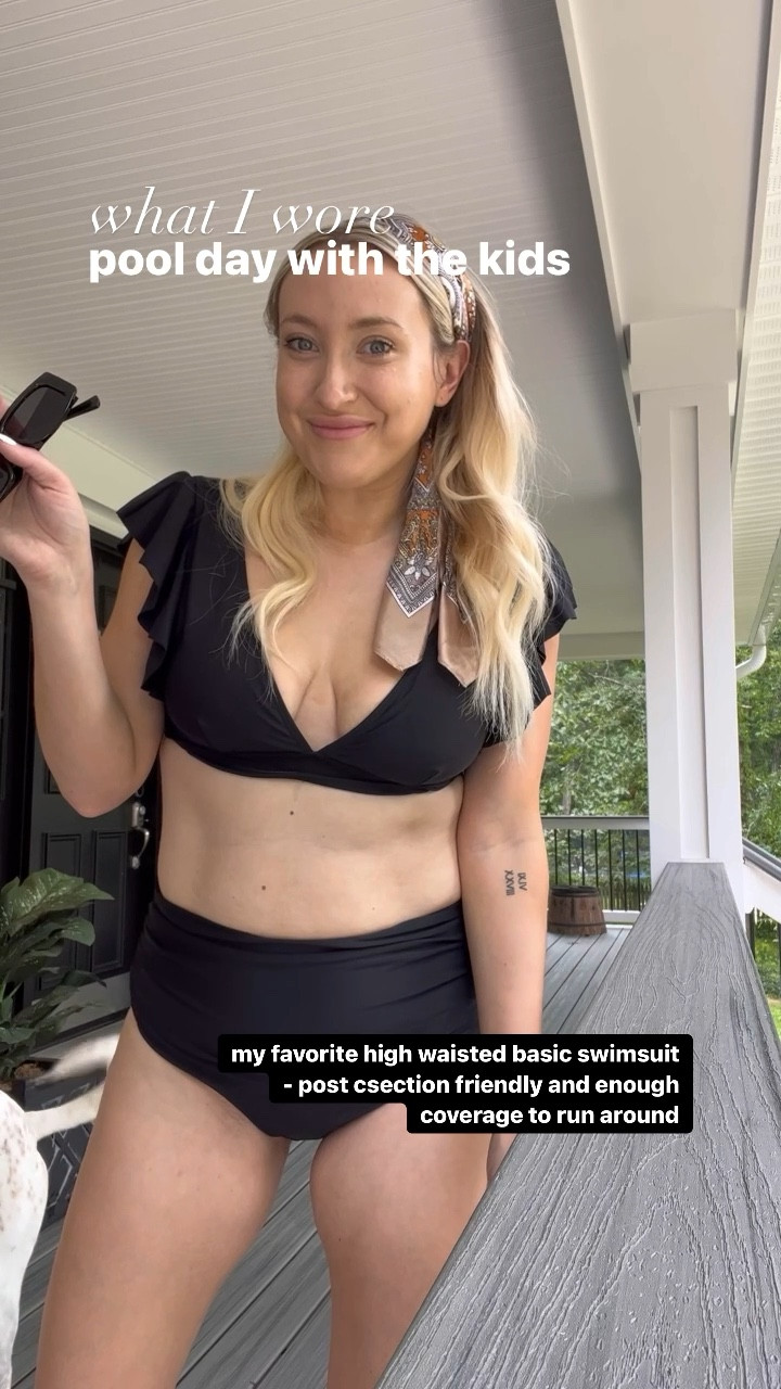 What I wore for a pool day with the kids. Pool outfits these days must be 
1. Realistic for chasing kids around
2. C-section tummy friendly
3. Actually cute because mom like to feel good about herself too
Seems like an impossible feat, but I found this high waisted two piece on Amazon and it does the trick. If you need a fresh look to carry you through these last days of summer this is it! 

For reference I’m wearing a Large and it’s tts. Probably could have sized down on top, but it’s a set so just went with my usual. 



#LTKSeasonal #LTKswim #LTKunder50