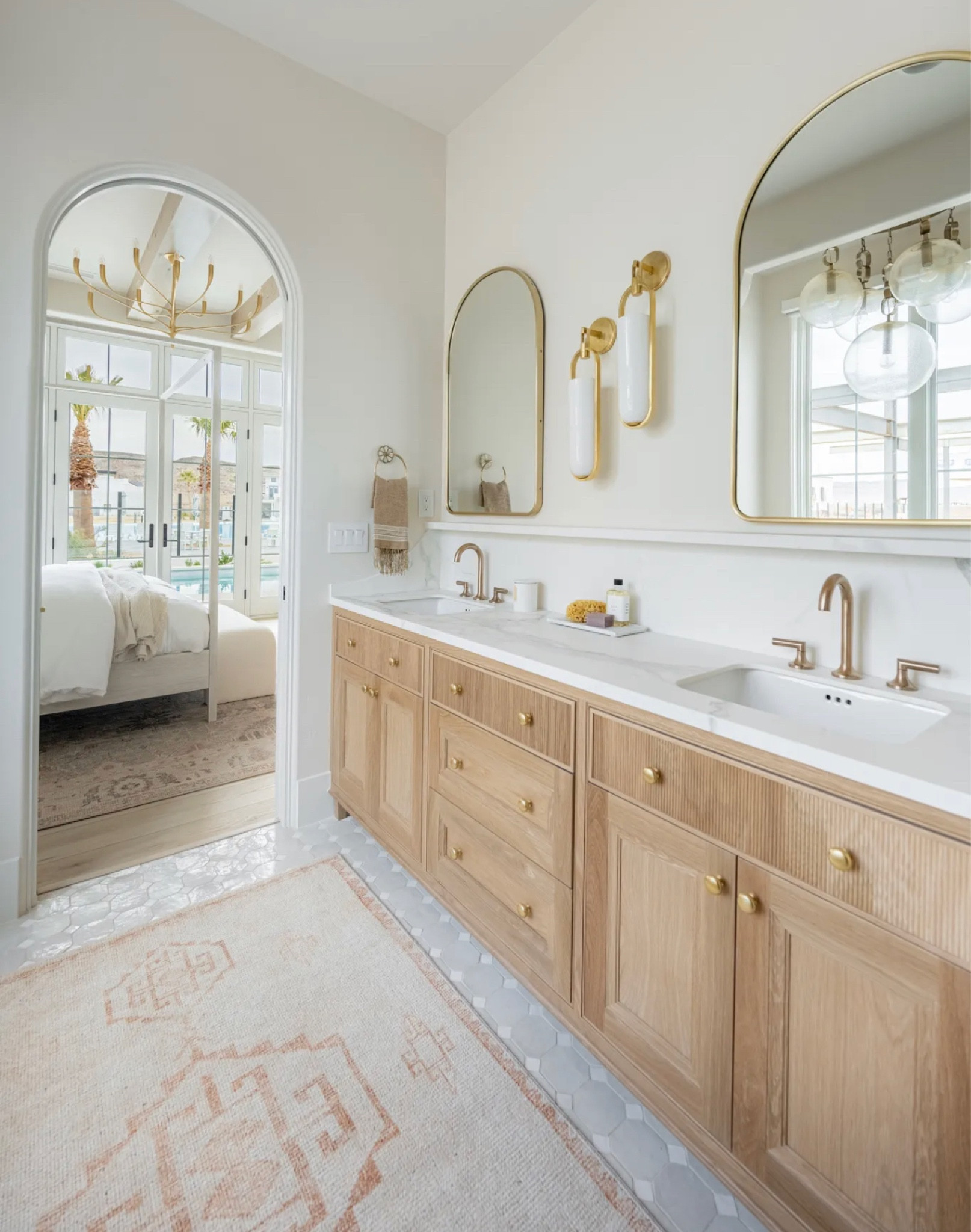 We love the warmth and texture the Solana vintage style runner adds to the bathroom design in our Rosemary project. Shop all the rugs in our Rosemary project now @Wayfair for a great value. #wayfair #wayfairpartner

#LTKHome
