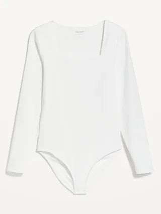 Long-Sleeve Square-Neck Bodysuit for Women | Old Navy (US)