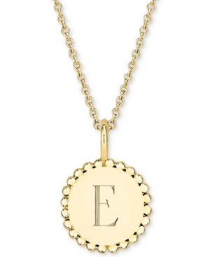 Sarah Chloe Initial Medallion Pendant Necklace in 14k Gold-Plated Sterling Silver, 16" + 2" extender | Macys (US)