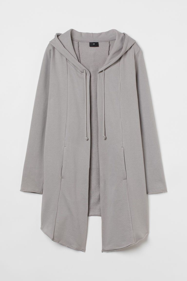H & M - Long Hooded Cardigan - Gray | H&M (US + CA)