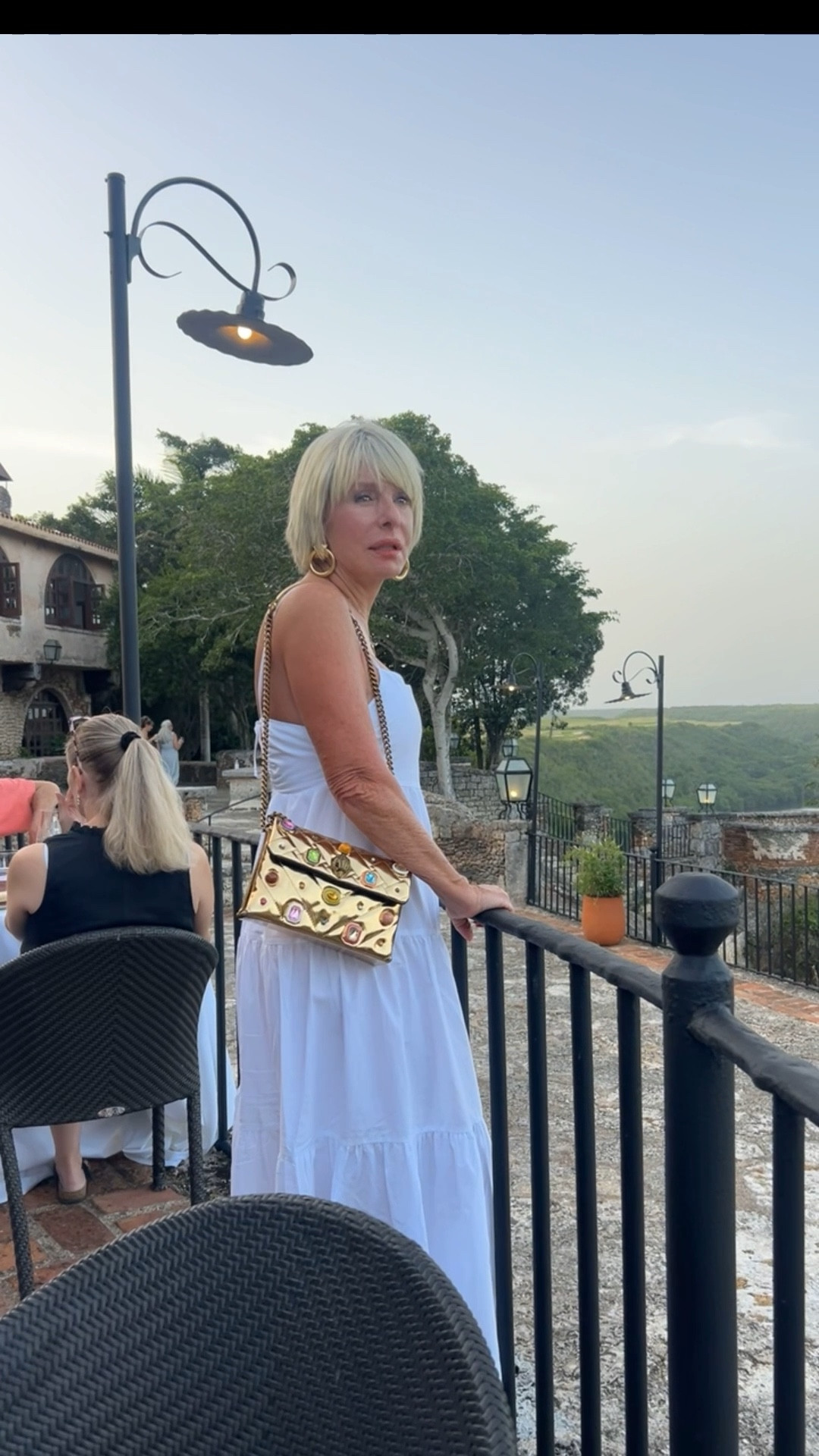 Wear white with gold accessories. Great resort style. 

#AltosDeChavón #ZaraLook #GoldenBag #Bésame #NoFear #KurtGeigerBag #WomenWithNoExpirationDate #AnnetteVaillant

#LTKSeasonal #LTKTravel #LTKParties