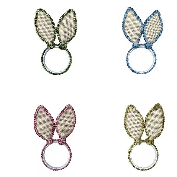 Celebrate Easter Together Burlap Bunny Ears Napkin Ring 4-pk. | Kohl's