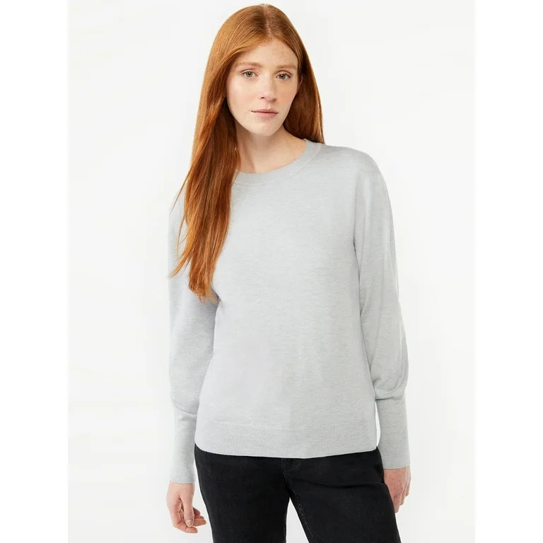 Free Assembly Women's Boxy Crewneck Sweater, Midweight | Walmart (US)