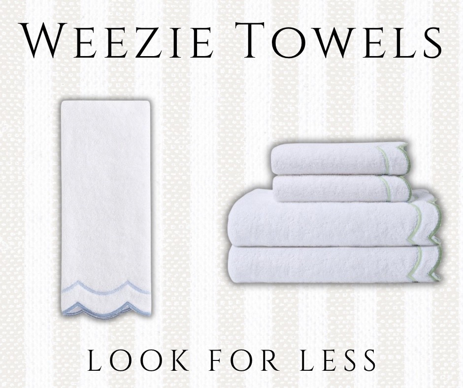 🌊🛁 Loving these towel options that are a great save compared to Weezie! A girl can never have too many scallops! 😍✨ 

#weezie #weezietowels #lookforless #scalloptowels #grandmillenial #bathroomtowels 

#LTKHome #LTKSaleAlert #LTKOver40