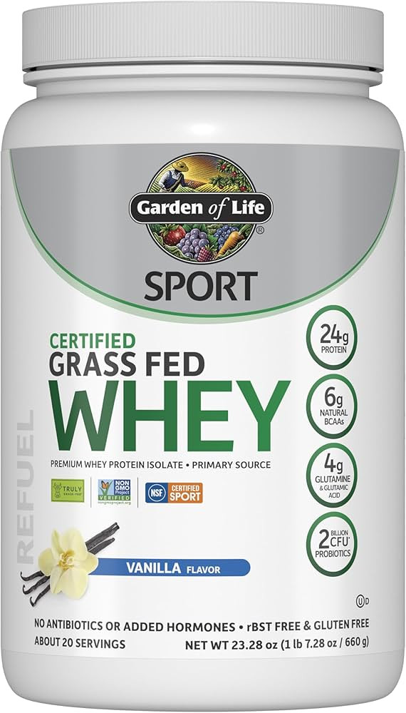 Garden of Life Sport Grass Fed Whey Protein Powder – 24g Whey Protein Isolate for Women & Men w... | Amazon (US)
