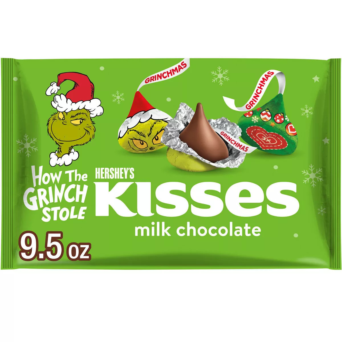 Hershey's Kisses Christmas Grinch Milk Chocolate Candy - 9.5oz | Target