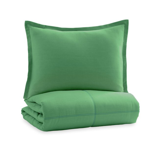 Gap Home Kids Washed Denim Organic Cotton Comforter Set, Twin, Green, 2-Pieces - Walmart.com | Walmart (US)