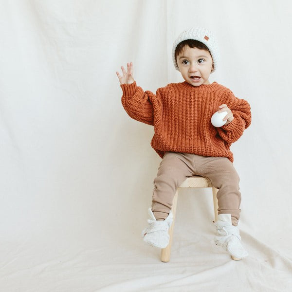 CHUNKY KNIT SWEATER | CLAY | goumi