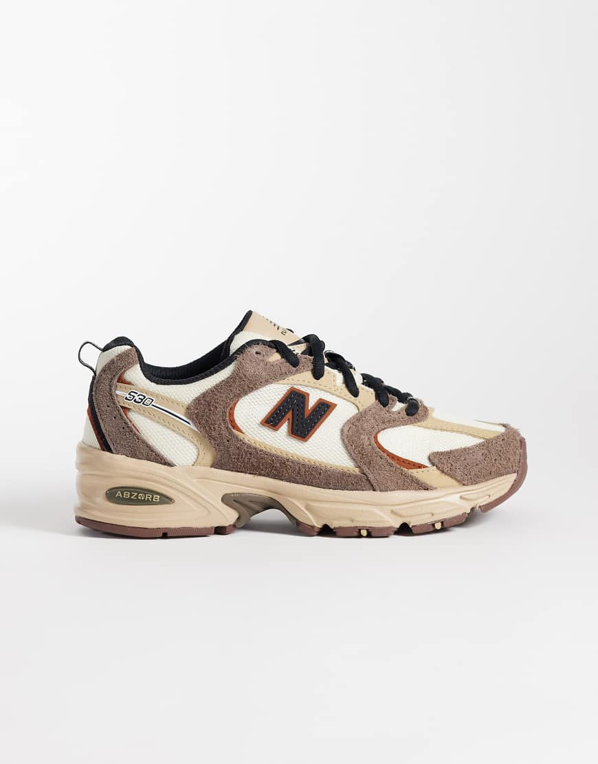 New Balance 530 trainers in white and brown | ASOS (Global)