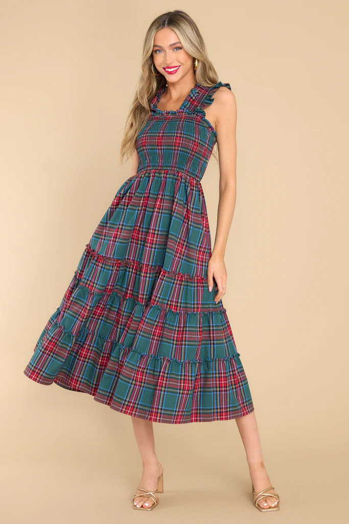 Pride And Joy Green Plaid Midi Dress | Red Dress 
