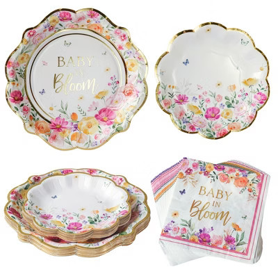 Kate Aspen 62 pcs Baby in Bloom Tableware Set | Target