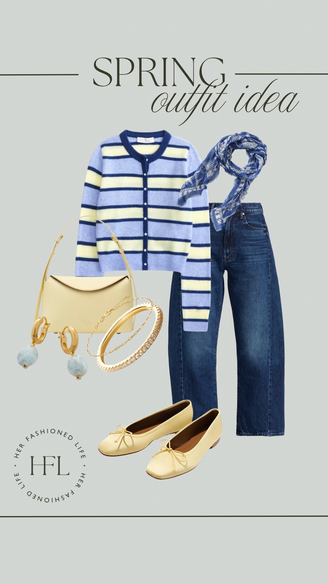 Spring Outfit Idea #BlueScarf #ButterYellow #Abercrombie #MotherDenim #Margaux #AnaLuisa #Jewelry #Earrings 

#LTKOver40 #LTKSeasonal #LTKootd