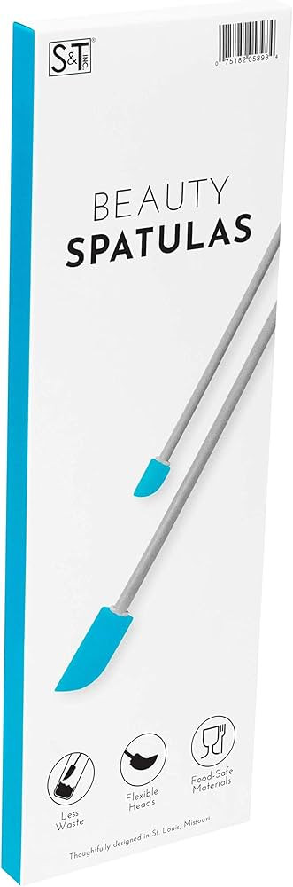 S&T INC. Makeup Spatulas, Large and Mini Spatula for Cosmetics and Skin Care, 2 Piece Set, Grey/T... | Amazon (US)