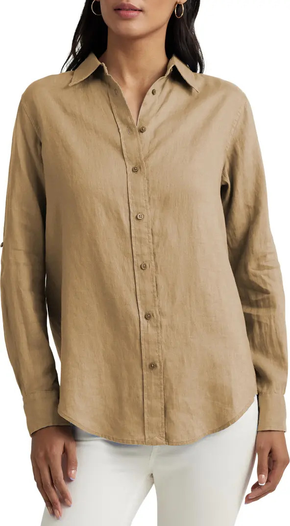 Lauren Ralph Lauren Relaxed Fit Linen Button-Up Shirt | Nordstrom | Nordstrom