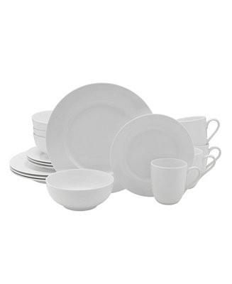 Everyday Whiteware Classic Rim 16 Piece Dinnerware Set, Service for 4 | Macy's