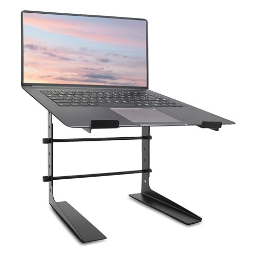 Pyle Portable Adjustable Laptop Stand - 6.3 to 10.9 Inch Anti-Slip Standing Table Monitor or Computer Desk Workstation Riser with Level Height Alignment for DJ, PC, Gaming, Home or Office - PLPTS25 | Amazon (US)