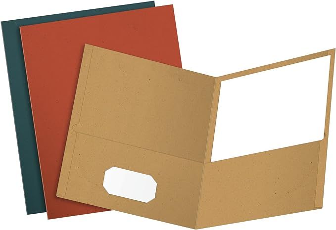 Earthwise by Oxford Twin Pocket Folders, Letter Size, Assorted Colors, 25 per Box (78513) | Amazon (US)