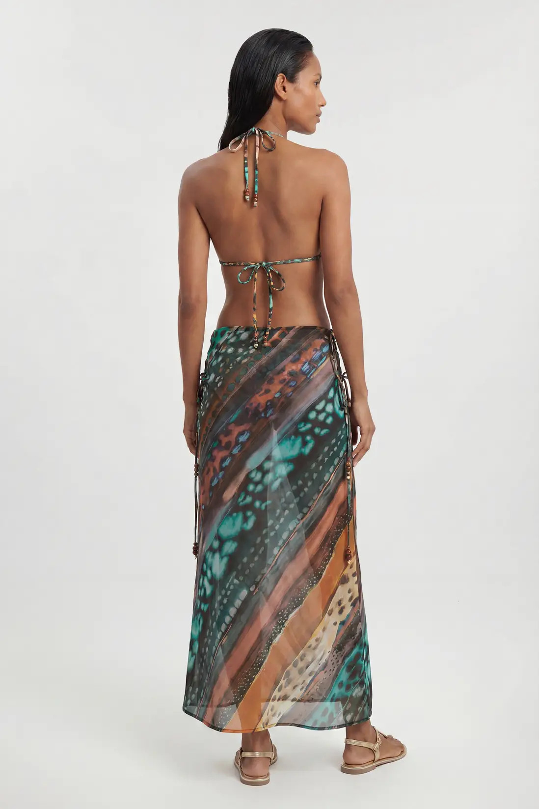Multi Linear Animal Printed Skirt | Karen Millen | Karen Millen