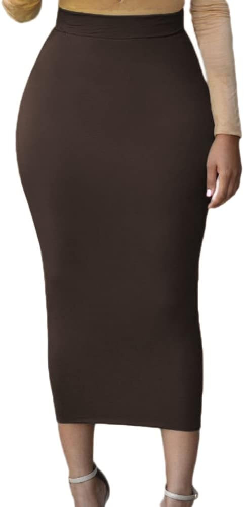 Lrady Women's High Waist Slim Bodycon Party Club Night Out Maxi Long Pencil Skirts | Amazon (US)