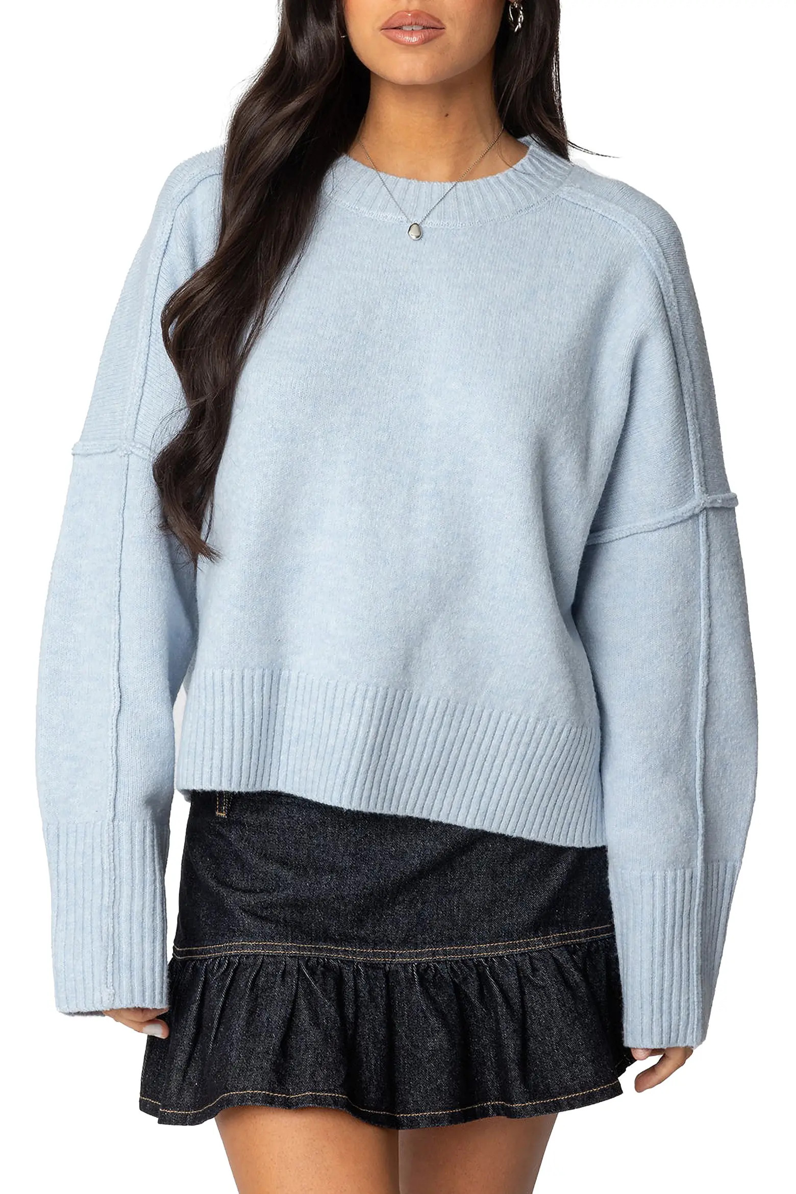 EDIKTED Shirley Oversize Crewneck Sweater (Women) | Nordstrom | Nordstrom