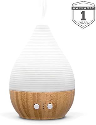 Bre Essential Oil Diffuser 180ML handmade Ceramic&Bamboo Aromatherapy Humidifier with adjustable ... | Amazon (US)