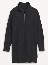 Mock-Neck Quarter-Zip Mini Sweater Shift Dress for Women | Old Navy (US)