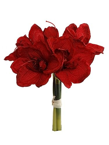 12.5" Amaryllis Bundle - Set of 12 - Realistic Artificial Flowers for Home Decor, Weddings, and E... | Amazon (US)