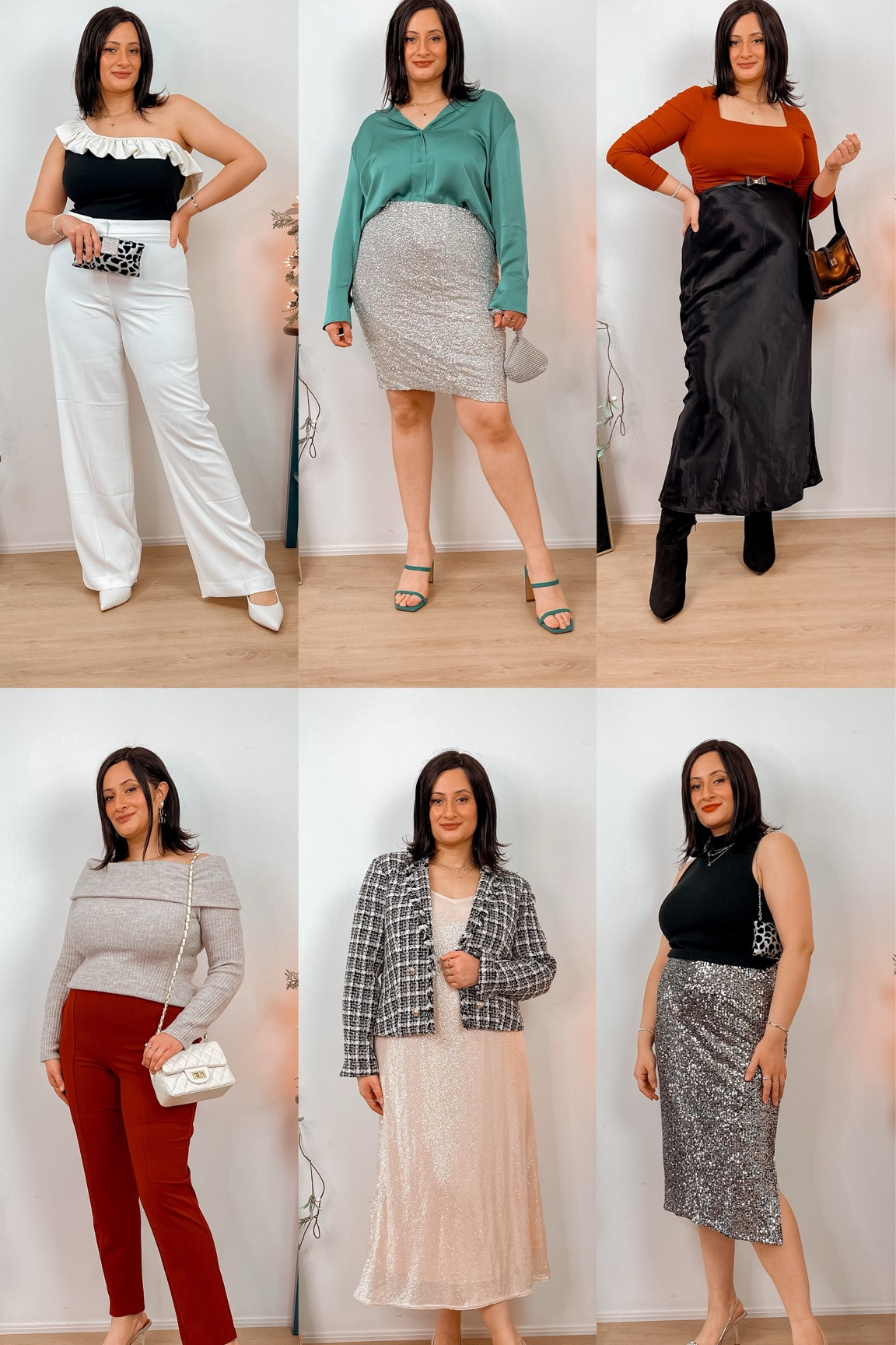 Last minute holiday outfit ideas! Simple festive outfits! Sequin, party outfit, Christmas outfit, new year outfit, modest outfit, white pants, red pants 
Midsize 
Outfit ideas
Video inspiration
Outfit Inspo 

#LTKparties #LTKstyletip #LTKHoliday