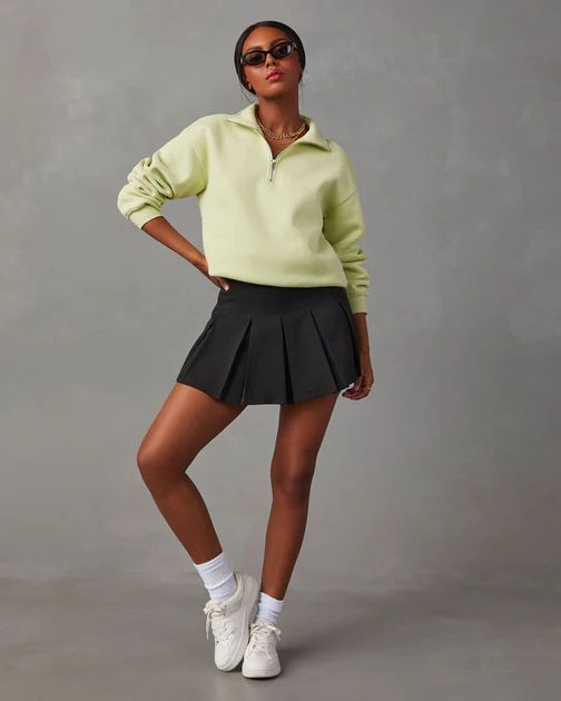 Power Up Fleece Half Zip Sweatshirt - Lime | VICI Collection