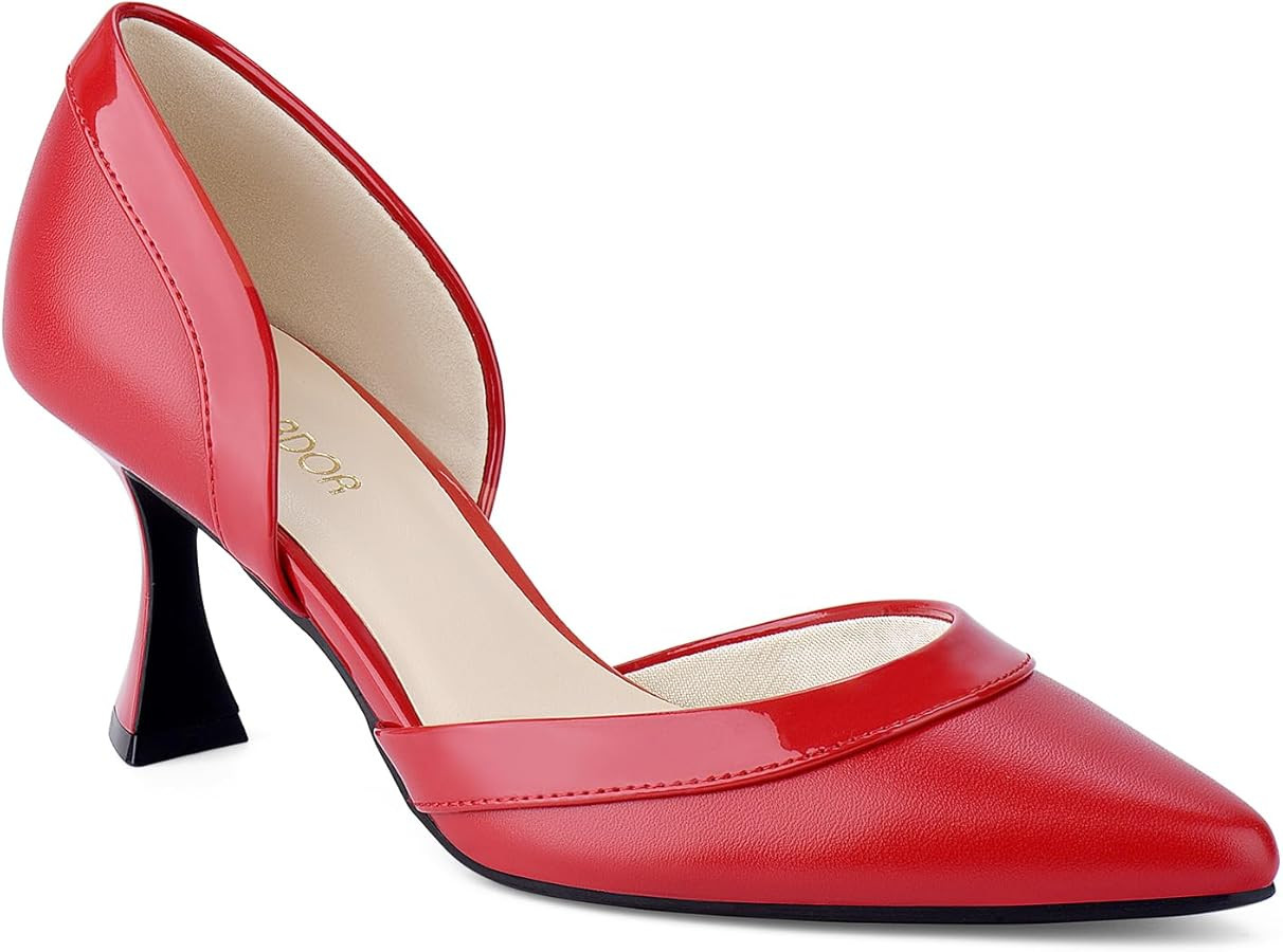 JENN ARDOR Women's Pumps Low Heels Pointed Closed Toe Kitten Dress Shoes for Women Comfortable St... | Amazon (US)