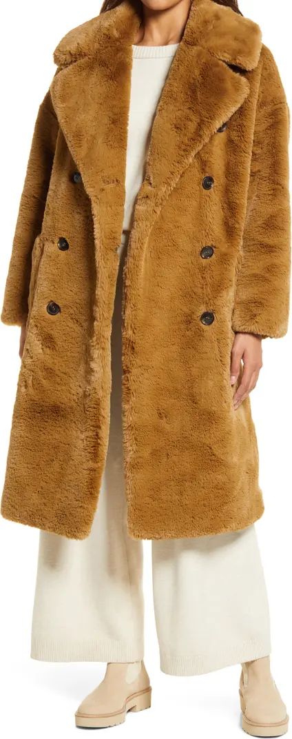 Belted Recycled Polyester Faux Fur Coat | Nordstrom