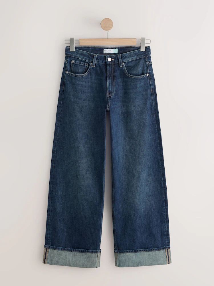 Dark Blue Boyfriend Turnup Jeans | Next US