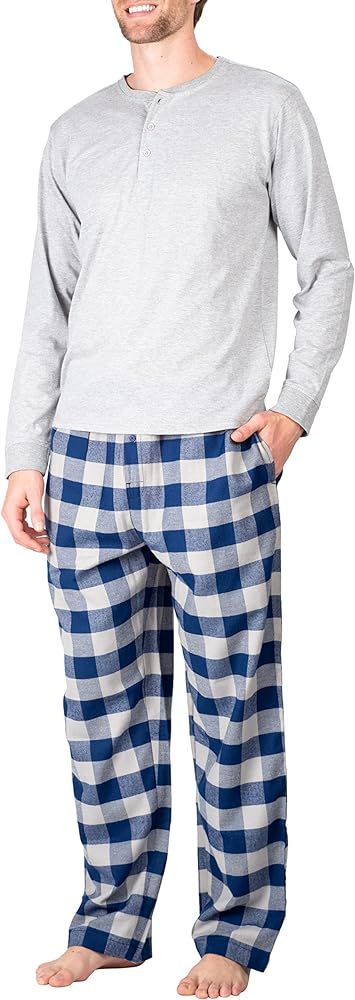 SLEEPHERO Men’s Pajama Set Flannel Pajamas for Men 2 Piece PJ Set with Plaid Pajama Pants and L... | Amazon (US)